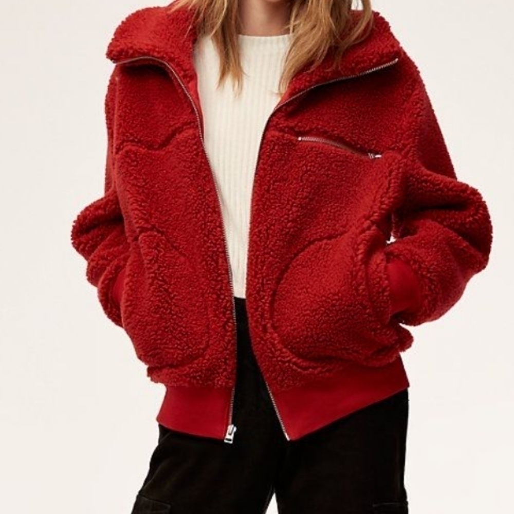 Wilfred Free Aritzia Teddy Bomber Jacket